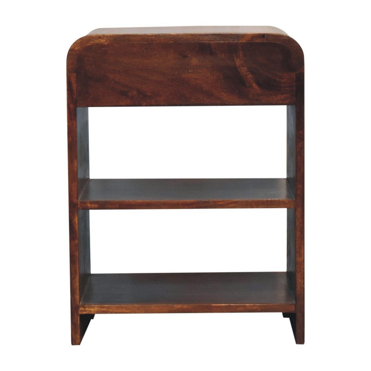 NACHTTISCH Kastanien-Finish, 1 Schublade, 2 Regale, Braun - Braun, Holz (35/60/45cm) - Artisan Furniture