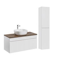 BADMÖBEL 100cm Zelie 2er-Set Weiß - Weiß, Holzwerkstoff (100/48/46cm) - Petits-meubles
