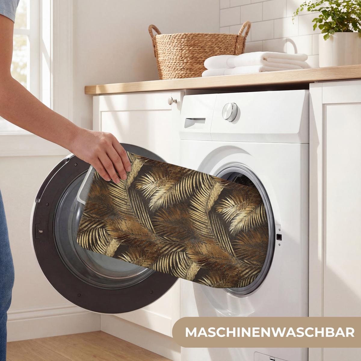WC-VORLEGER Tropisch - Blätter - Gold WC Teppich 40x60 cm - Goldfarben, Textil (40/1cm) - OnlyWow
