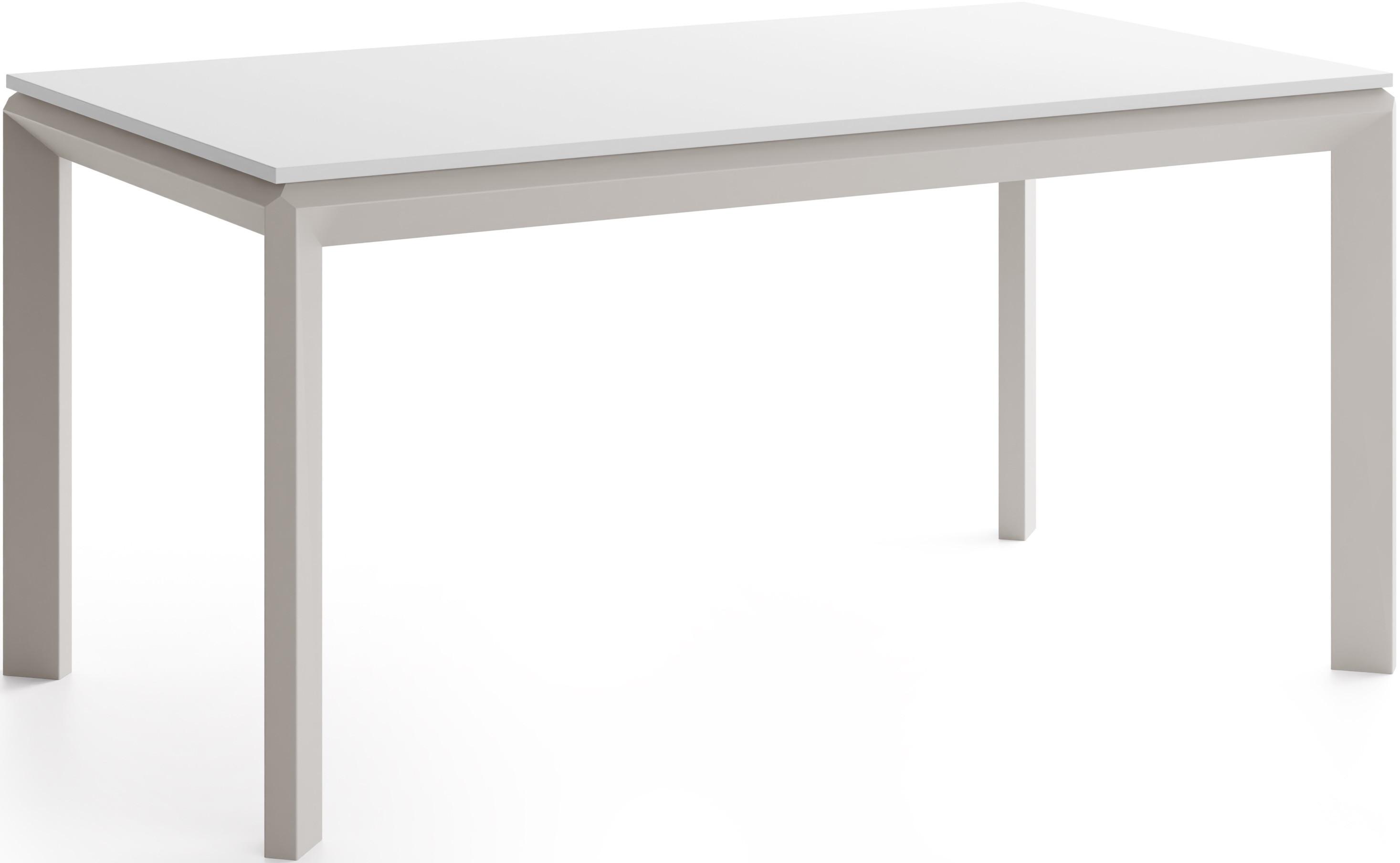 ESSTISCH Elan rechteckig ausziehbar verlängerbar mit Schwarzen Metallbeinen, Weiß 160-250/90/76 cm - Kaschmir/Weiß, Holzwerkstoff/Metall (90/250/76cm) - WFL GROUP