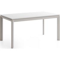 ESSTISCH Elan rechteckig ausziehbar verlängerbar mit Schwarzen Metallbeinen, Weiß 160-250/90/76 cm - Kaschmir/Weiß, Holzwerkstoff/Metall (90/250/76cm) - WFL GROUP