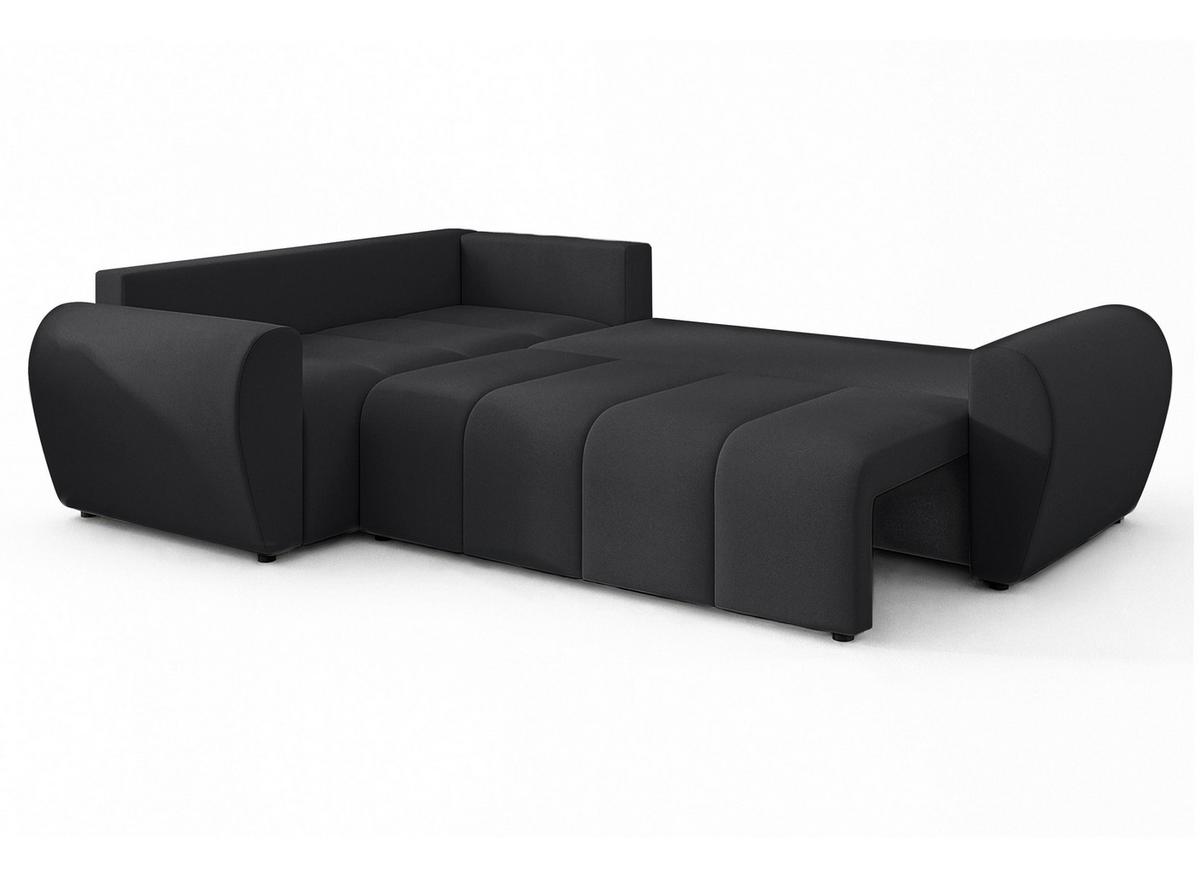 ECKSOFA L Form Malatya MAX Schwarz 246/145/80 cm stilvolle mit Schlaffunktion L - Schwarz, Kunststoff/Textil (175/235cm) - AX Living