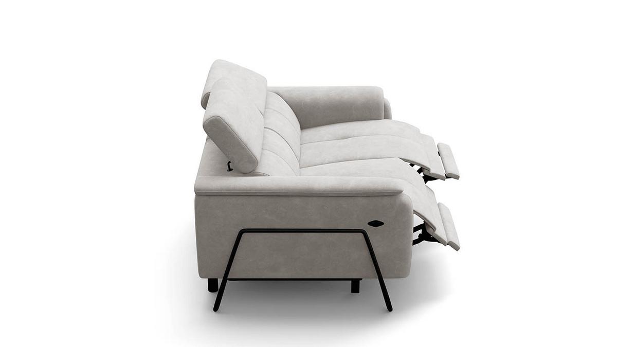RELAXSOFA RODEN 2-Sitzer mit 2 Relax, creme, Veloursstoff - Creme, Holz/Textil (148/82/103cm) - Wozimo