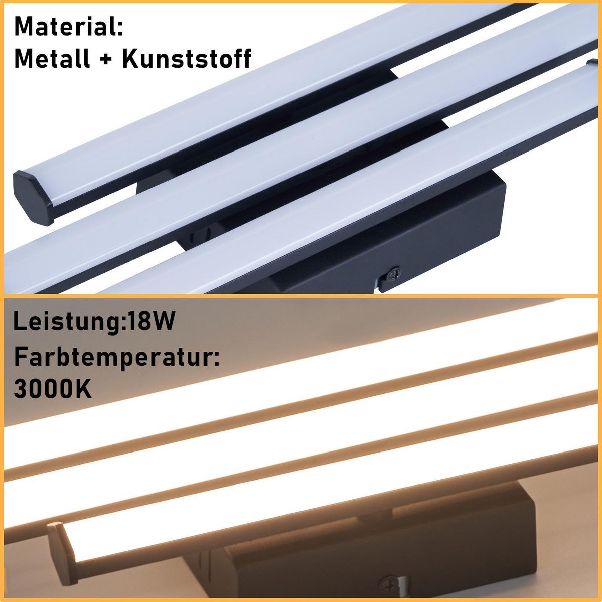 LED-DECKENLEUCHTE Machado 12/44/6cm - Schwarz, Metall (44/12/6cm) - Nettlife