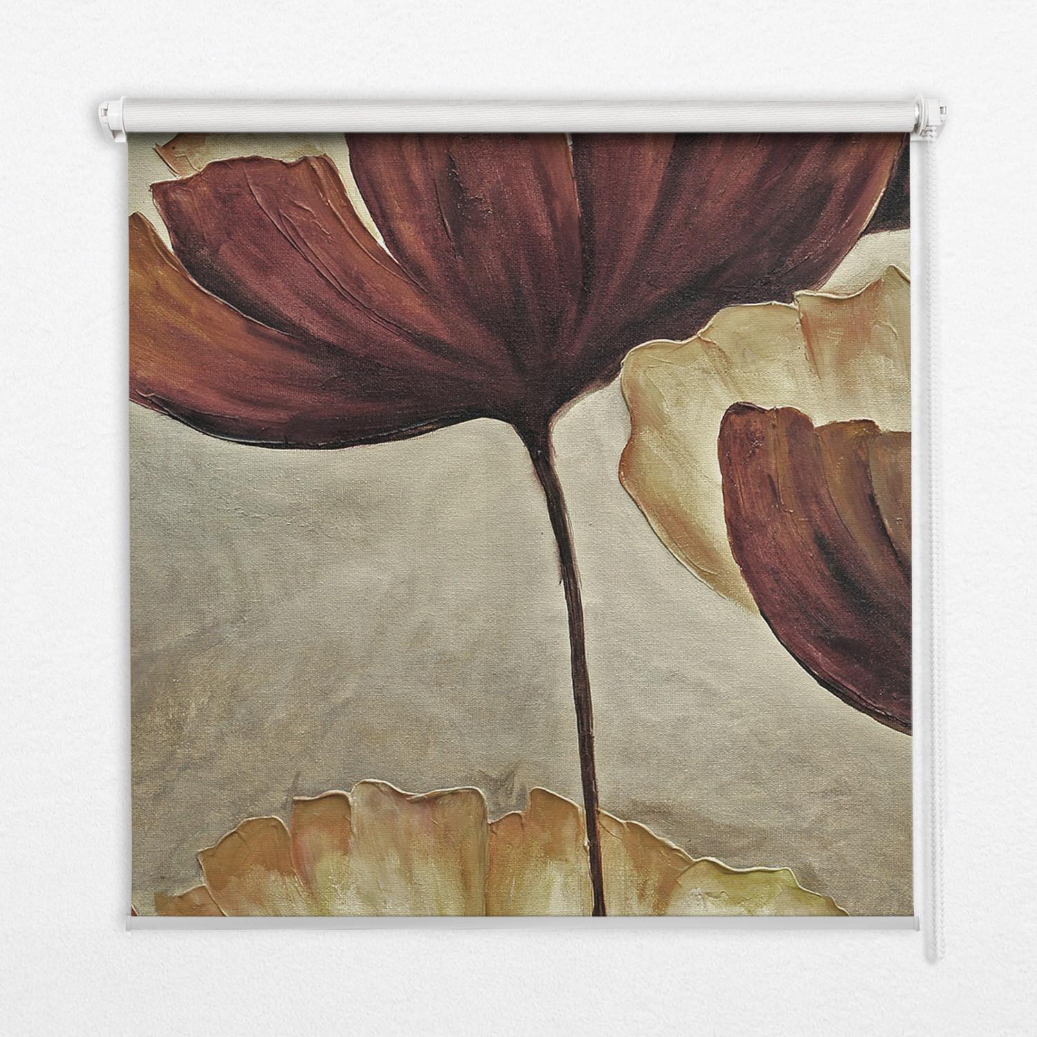 INNENROLLO - Fensterrollo - Rollo - 130x140 cm - Blumen - Rot, Kunststoff (130/140/0.5cm) - TULUP