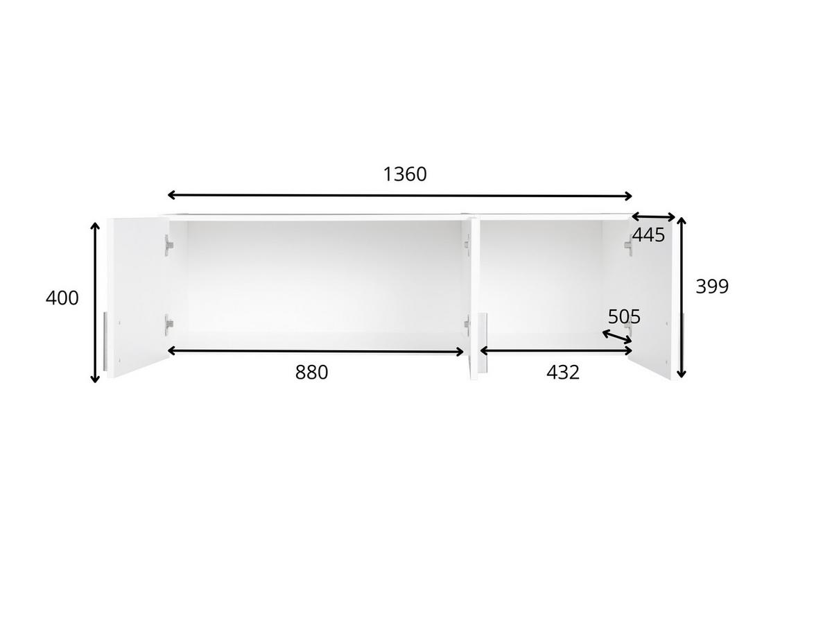 SCHRANKAUFSATZ Eiche Wellington, Graphit 136/40/53,6 - Eichefarben/Graphitfarben, Holzwerkstoff (136/40/54cm) - RAUMHIRSCH FURNITURE