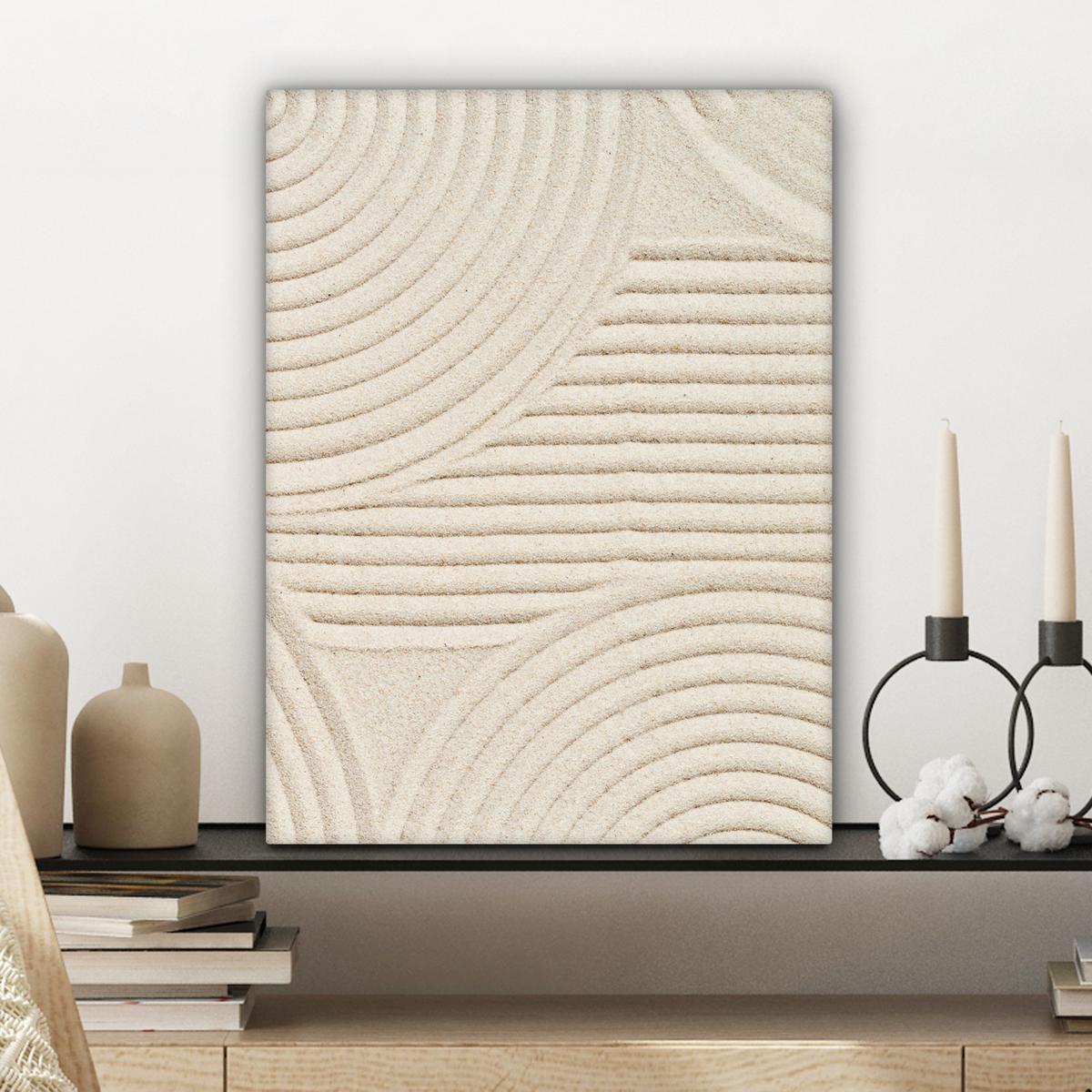 LEINWANDBILD Muster - Abstrakt - Weiß Room Decor 30x40 cm - Beige, Textil (30/40cm) - MuchoWow