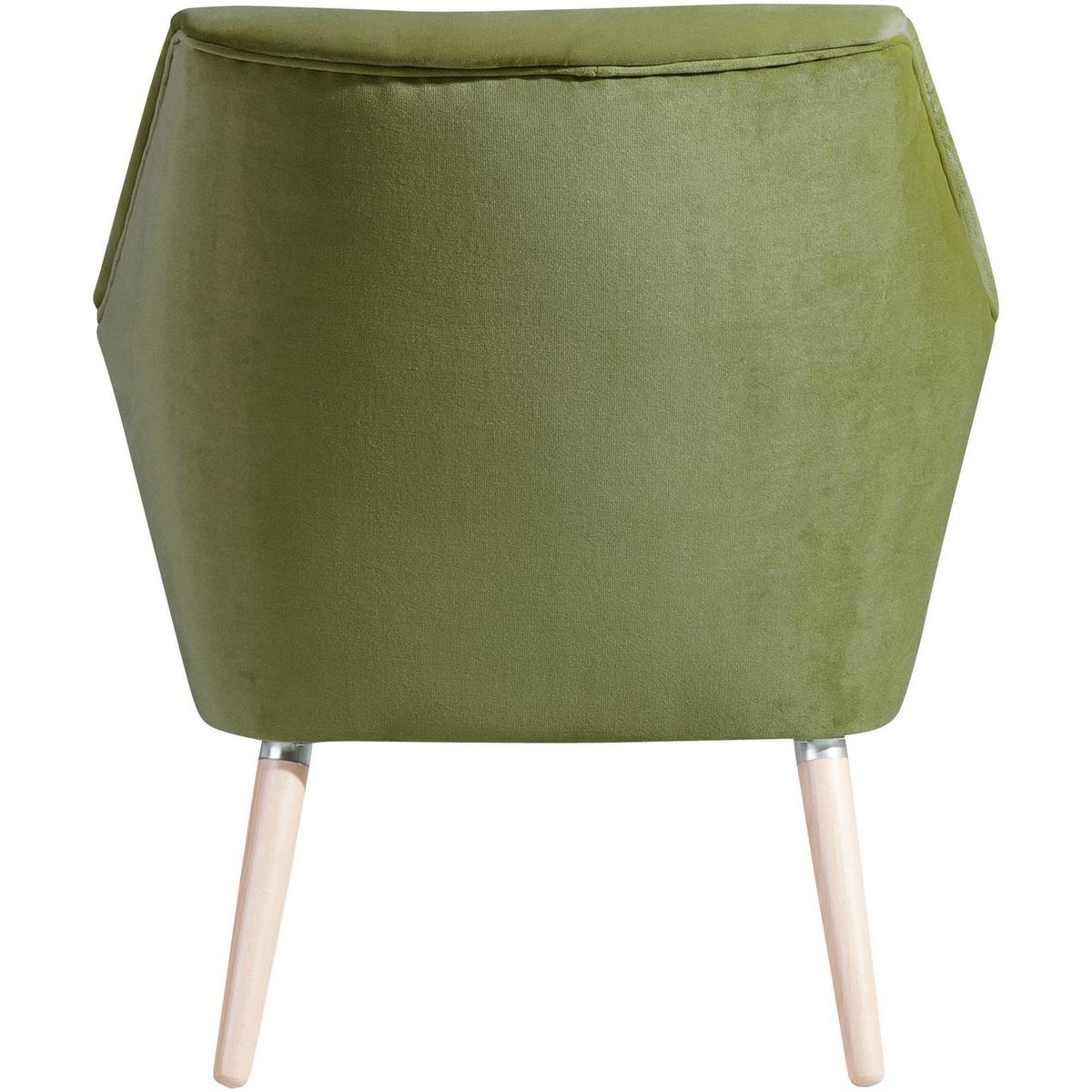 SESSEL Kachka Bezug Samtvelour Buche natur / olive - Buchefarben/Olivgrün, Kunststoff (71/81/67cm) - 58aufmkessel