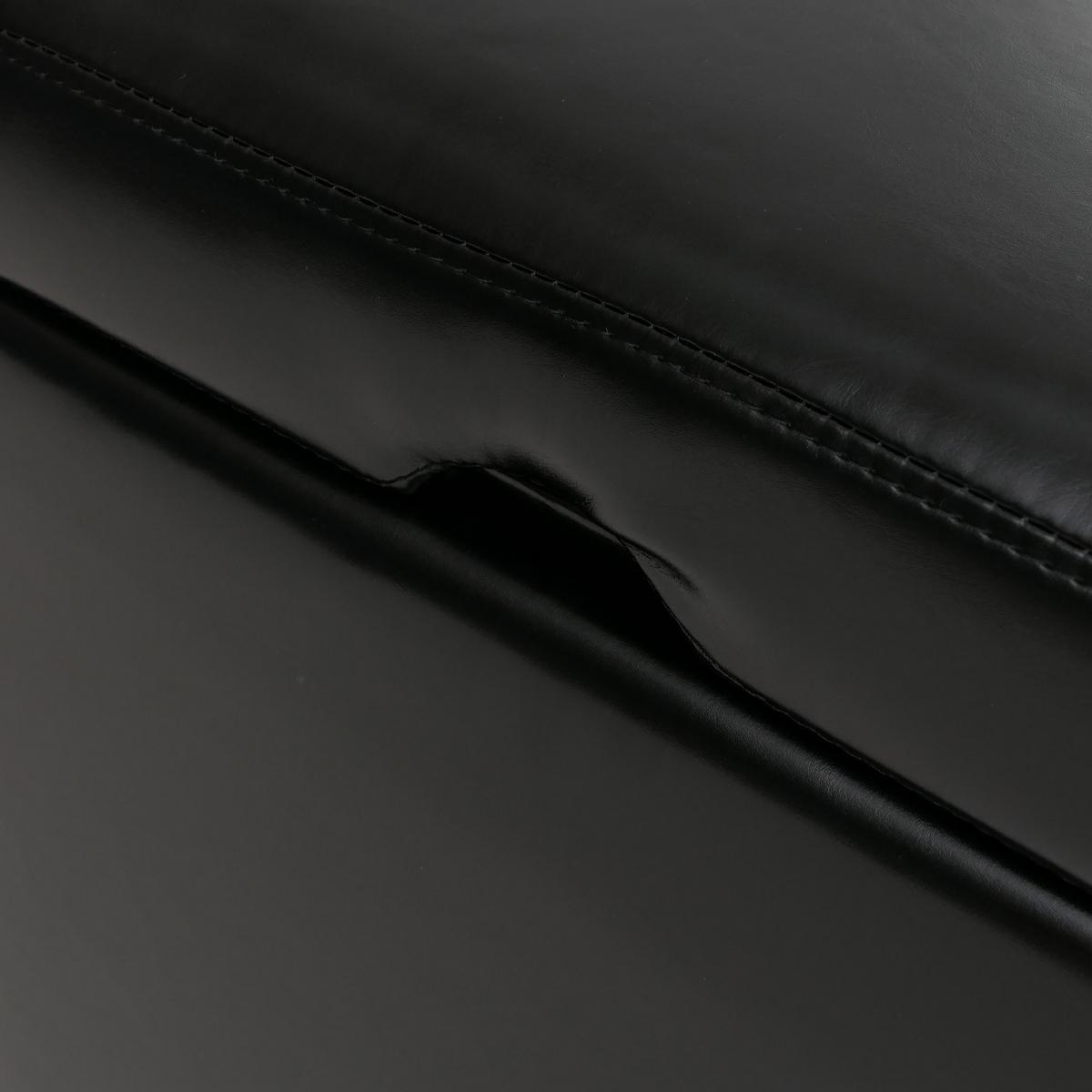 SITZHOCKER Schwarz 2er-Set - Schwarz, Leder (44/45/44cm) - MCW