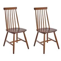 ESSZIMMERSTUHL 2er-Set Holz Braun Burbank - Braun, Holz (45/92/55cm) - Beliani