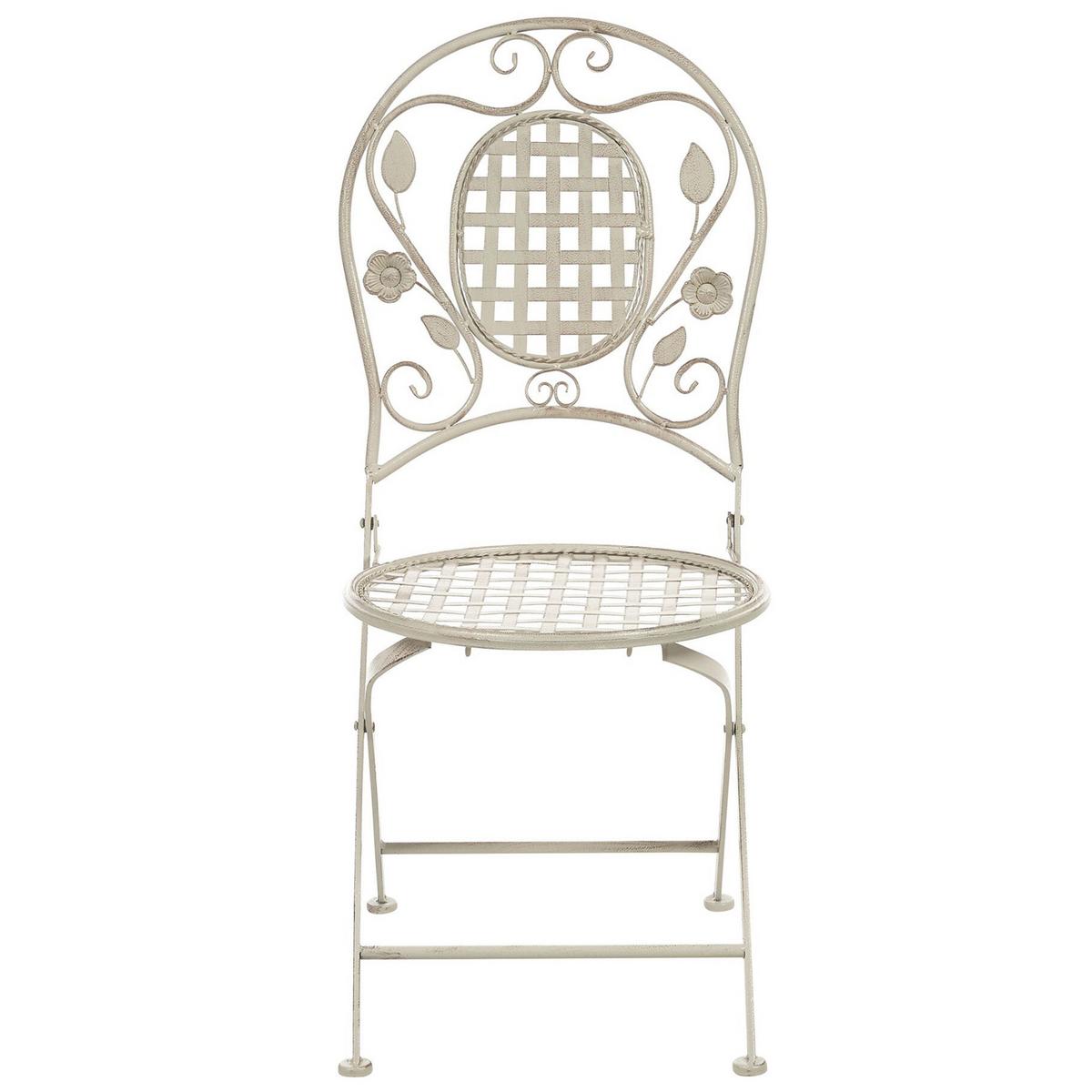 GARTENSTUHL 2er-Set Metall cremeweiß Bivio - Creme, Metall (43/93/52cm) - Beliani