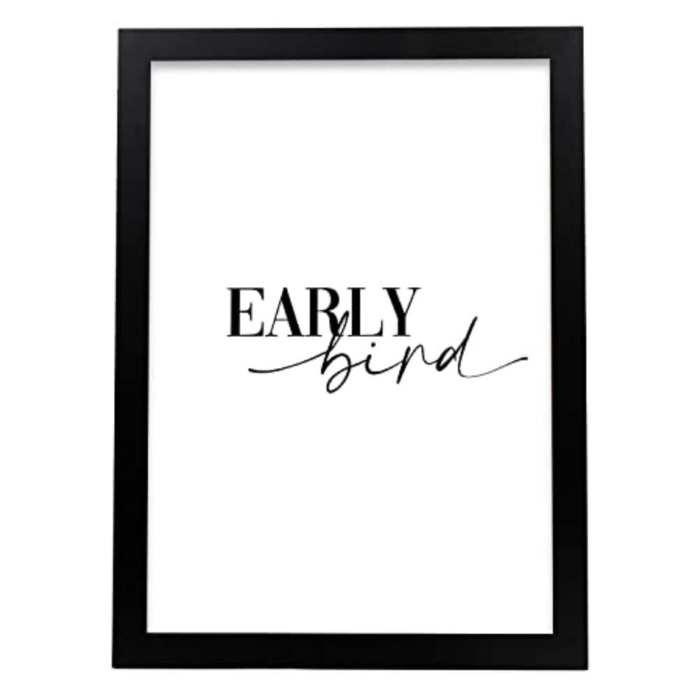 POSTER Inspirierende Kunst – Early Bird A3 Schwarzer Rahmen - Schwarz, Papier (29.7/5/42cm) - Nacnic