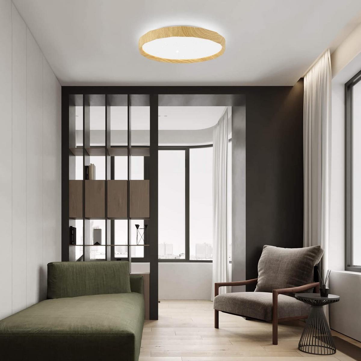 LED-DECKENLEUCHTE Richard 40 cm - Ahornfarben, Kunststoff (40/40/6.5cm) - Nettlife