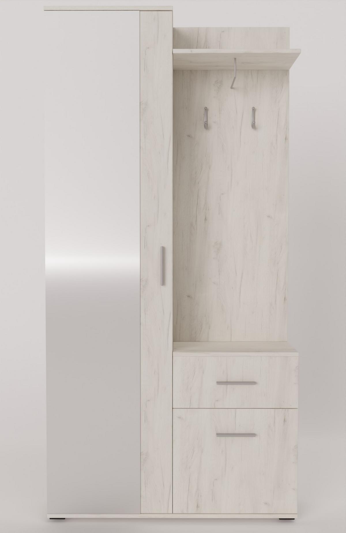 GARDEROBENSCHRANK RAMO 97/195/30 Modern Garderobenschrank Weiß - Weiß, Holzwerkstoff (97/195/30cm) - MASSENO