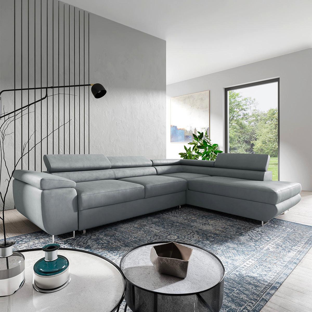 ECKSOFA Lyam 4 Sitzplätze Hellgrau - Grau, Textil (271/201cm) - Petits-meubles