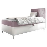 BOXBETT Filip Junior 1, Seite zum Öffnen des Bettkastens: Rechts - H3 - Weiß/Rosa, Holz (80/200cm) - MIRJAN24