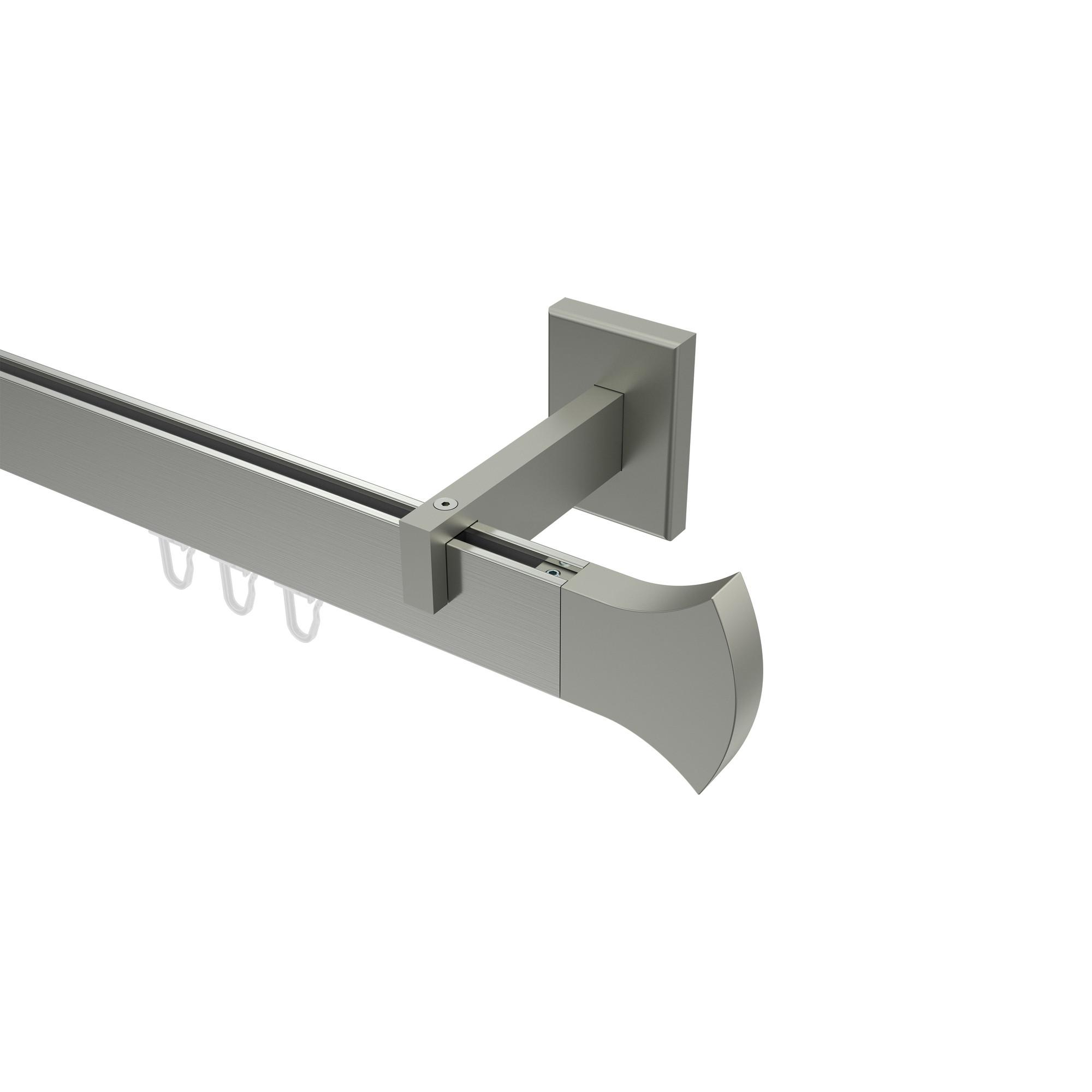 GARDINENSTANGE INNENLAUF Smartline Conex 480 cm (geteilt in 3 x 160 cm), 1-läufig, 14x35 mm Edelstahl-Optik - Edelstahlfarben, Metall (480cm) - INTERDECO