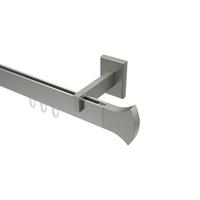 GARDINENSTANGE INNENLAUF Smartline Conex 480 cm (geteilt in 3 x 160 cm), 1-läufig, 14x35 mm Edelstahl-Optik - Edelstahlfarben, Metall (480cm) - INTERDECO