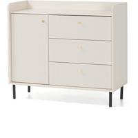 KOMMODE Gloria mit 3 Schubalden und 1 Tür - Beige/Schwarz, Holzwerkstoff/Metall (103/91/42cm) - Beautysofa