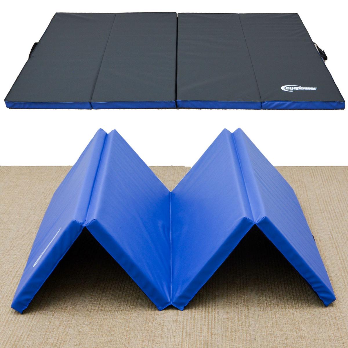 GYMNASTIKMATTE zum Wenden - 180/115/5 cm Faltbare Turnmatte - Blau, Kunststoff (115/180cm) - eyepower