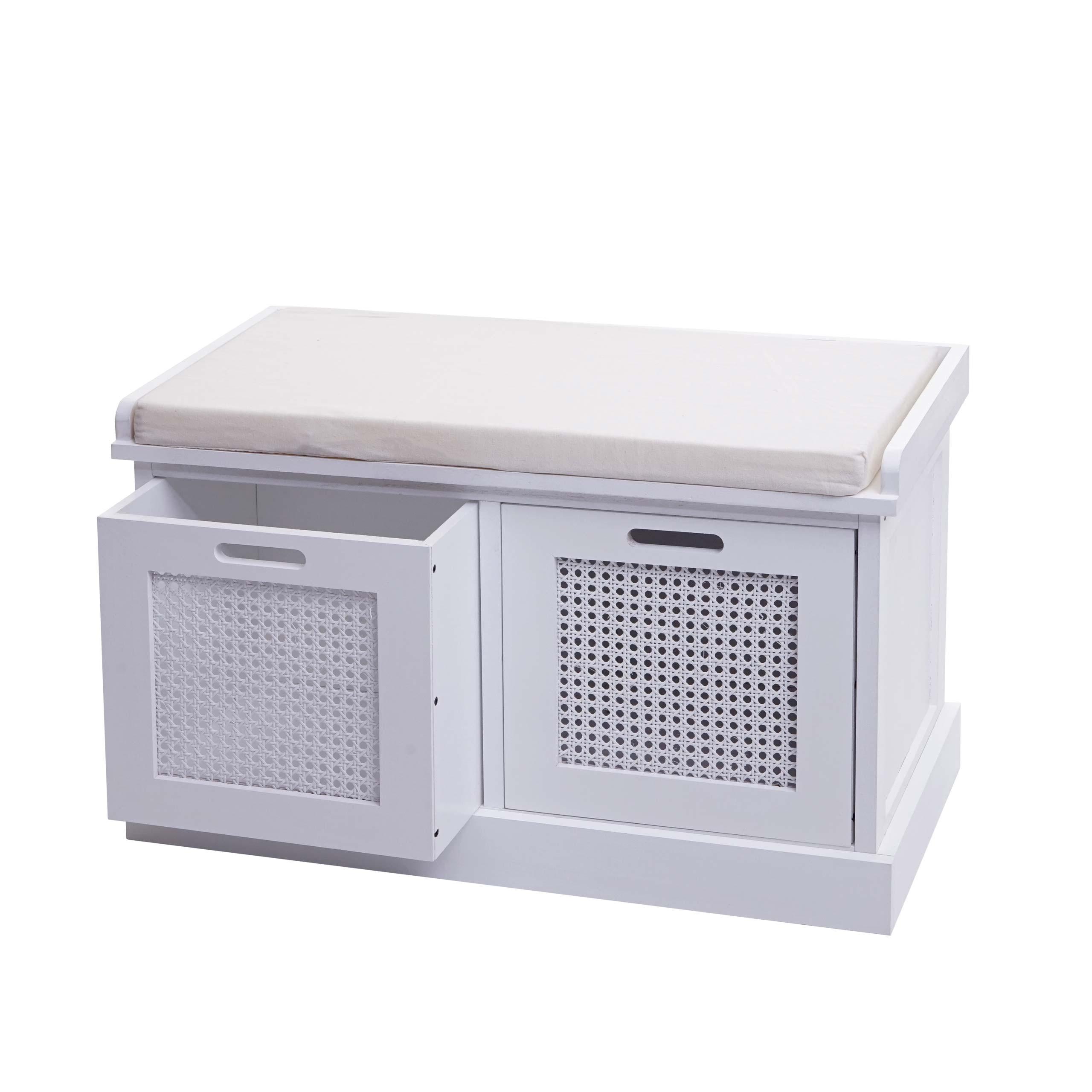 SITZBANK AUFBEWAHRUNGSBOXEN Cremeweiß - Creme/Weiß, Holz (75/47/40cm) - MCW