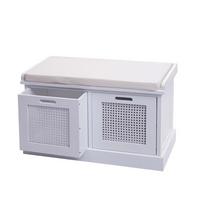 SITZBANK AUFBEWAHRUNGSBOXEN Cremeweiß - Creme/Weiß, Holz (75/47/40cm) - MCW