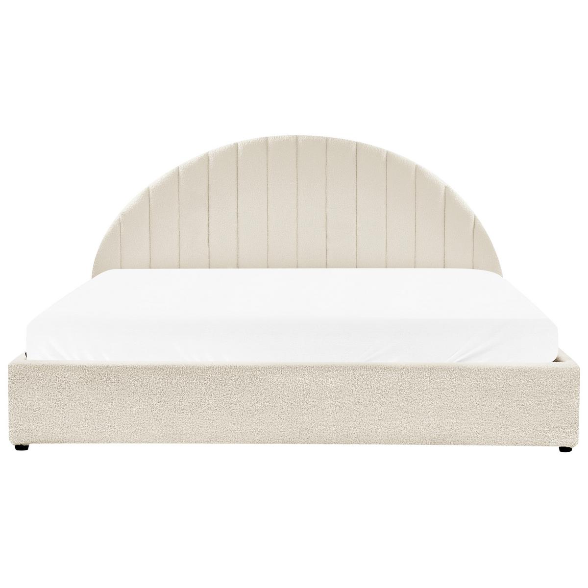 BETT mit Stauraum 180/200 cm Cremeweiß Chadenet - Weiß, Textil (180/200cm) - Beliani