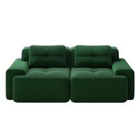 2-SITZER SOFA Boneless Modular Cord Grün ohne Montage - Grün, Textil (204/69/104cm) - Urban Meuble