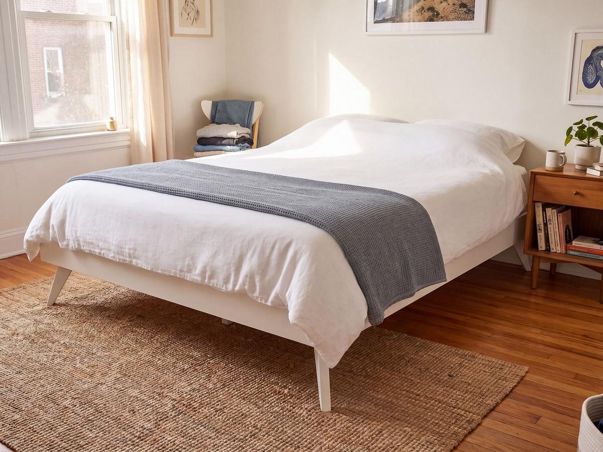 BETT mit Lattenrost 140/200 cm Weiß Berric - Weiß, Holzwerkstoff (140/200cm) - Beliani