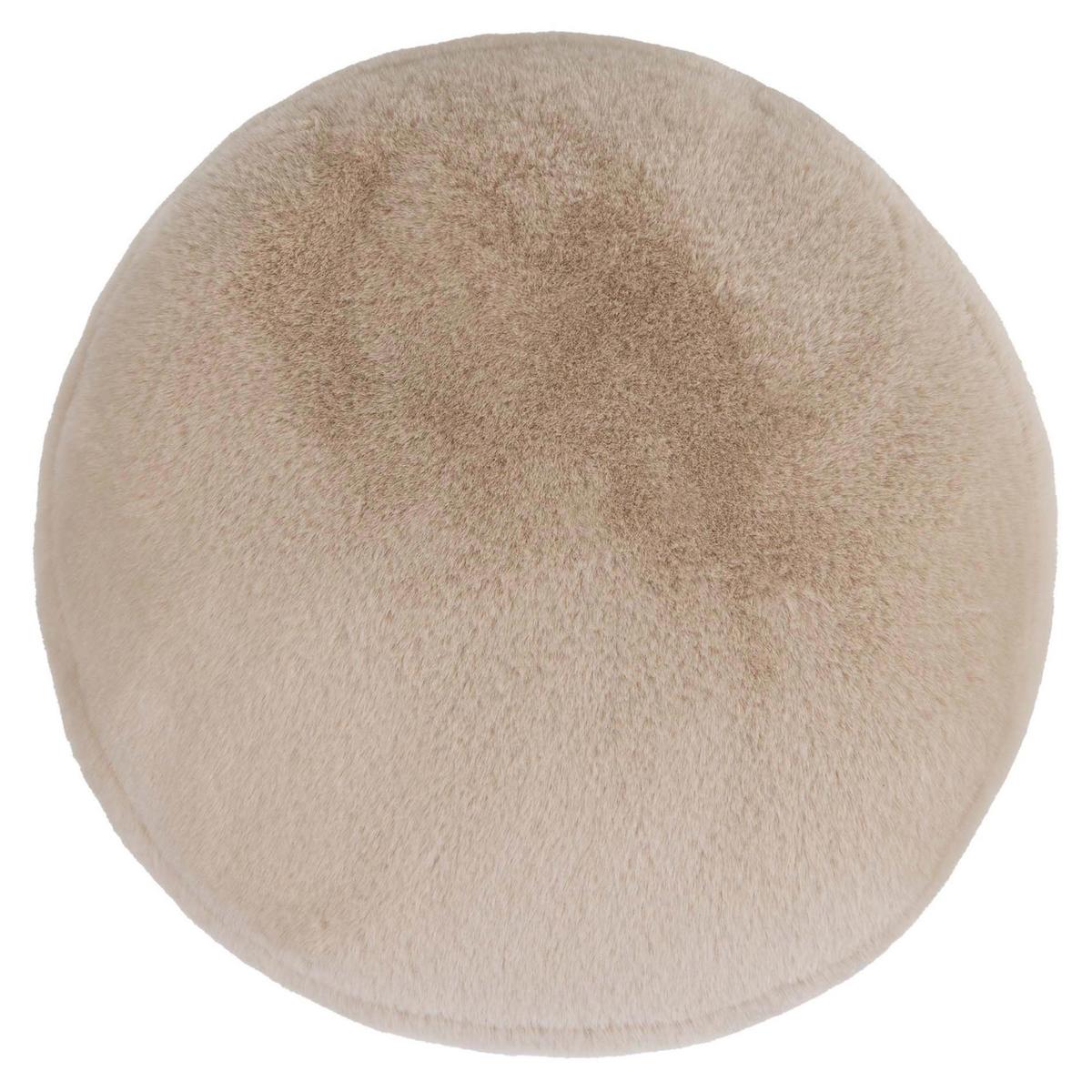 SITZPOUF Milano Kaninchenkunstfell - Beige, Textil (55/35/55cm) - icon