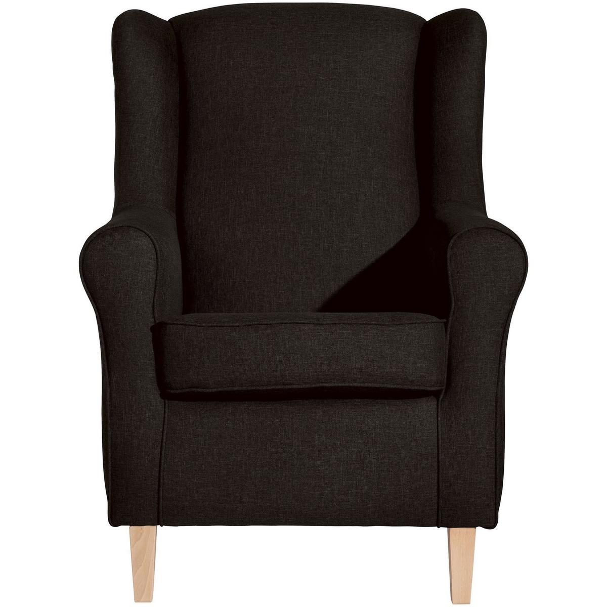 OHRENSESSEL Karlen Bezug Flachgewebe Buche natur / schoko - Dunkelbraun/Buchefarben, Kunststoff (86/103/77cm) - 58aufmkessel