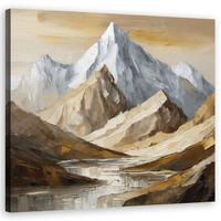 WANDBILD berge gemalte landschaft - Beige, Textil (30/30cm) - Feeby
