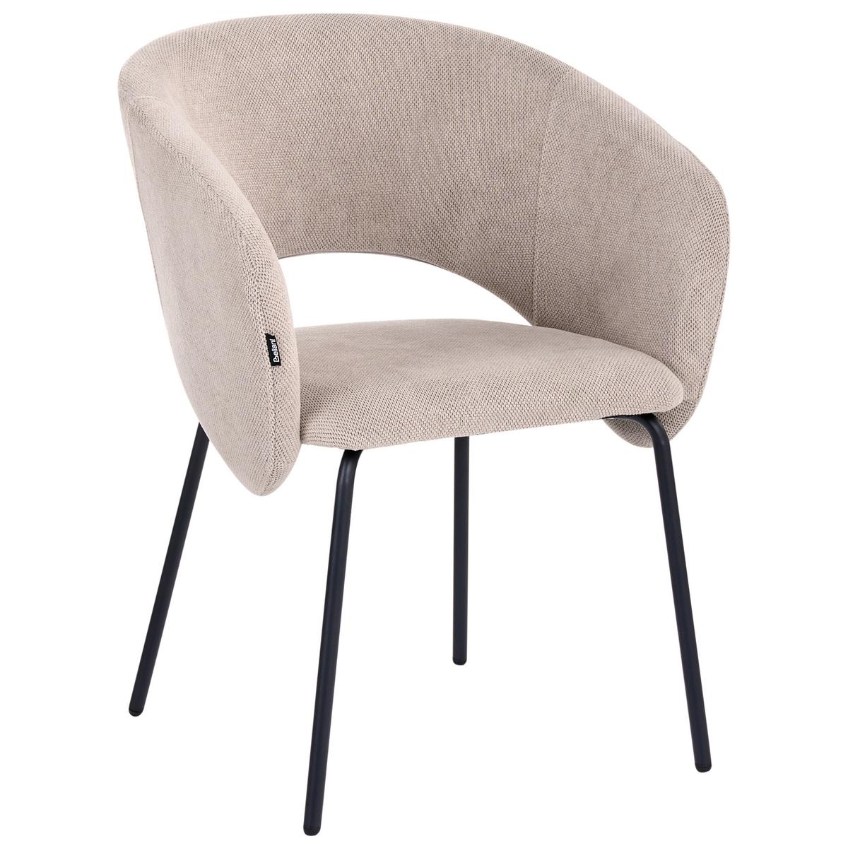 ESSZIMMERSTUHL 2er Set Stoff Taupe Blakely - Taupe, Textil/Metall (60/80/55cm) - Beliani