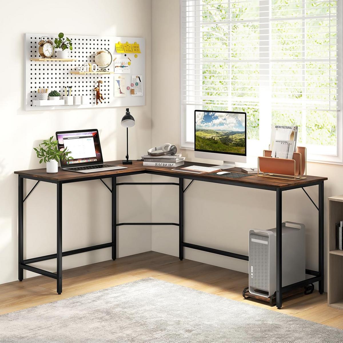 COMPUTERTISCH Braun - Braun, Holzwerkstoff (50/168/74.5cm) - COSTWAY