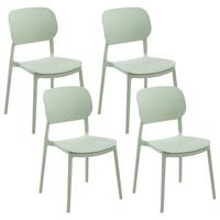 GARTENSTUHL 4er-Set Hellgrün Tupiza - Hellgrün, Kunststoff (47/82/48cm) - Beliani