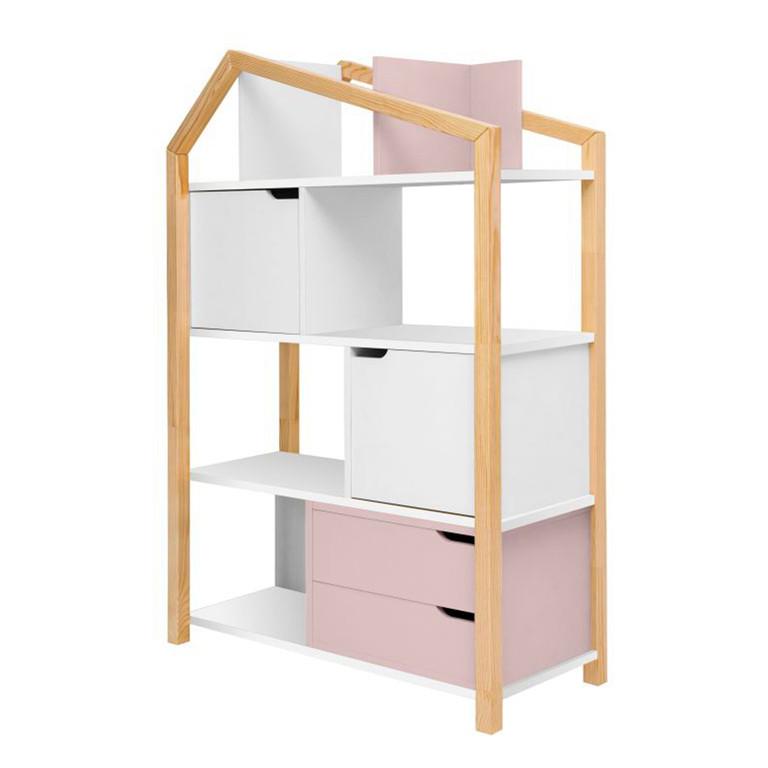 BÜCHERREGAL Rosa und weiß - Weiß, Holzwerkstoff (89/130/31cm) - Petits-meubles