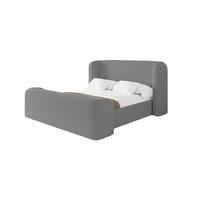 POLSTERBETT mit Bettkasten, Fußteil und Lattenrost, Bett mit Matratze H3/H4 - ESTI-Z 160x200 Grau - Schieferfarben, Holzwerkstoff/Textil (160/200cm) - ALTDECOR