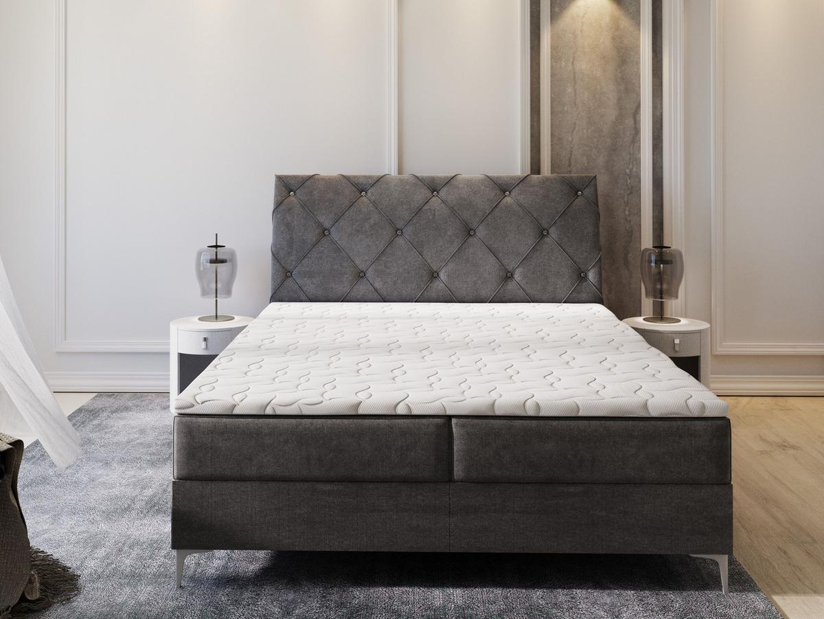 BOXBETT MACON 140x200 cm mit Matratze und Topper - Beige - Beige, Holz (140/200cm) - MASSENO