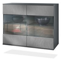 KOMMODE Bari Scratchy Metal - Silberfarben, Holzwerkstoff (92.5/73.5/35cm) - Vladon