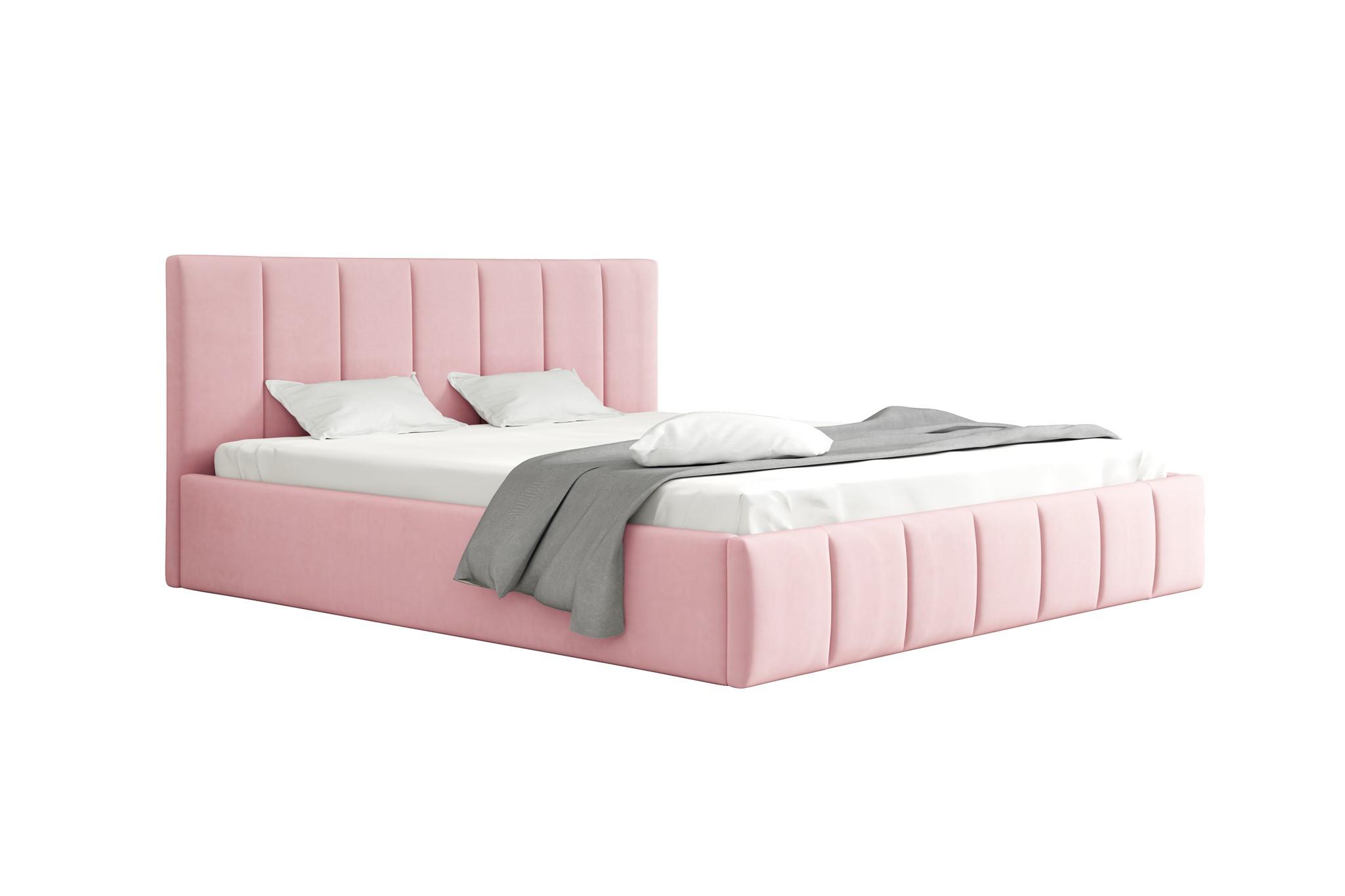 POLSTERBETT Detroit Ohne Matratze - Rosa, Holzwerkstoff/Textil (180/200cm) - Fun Möbel