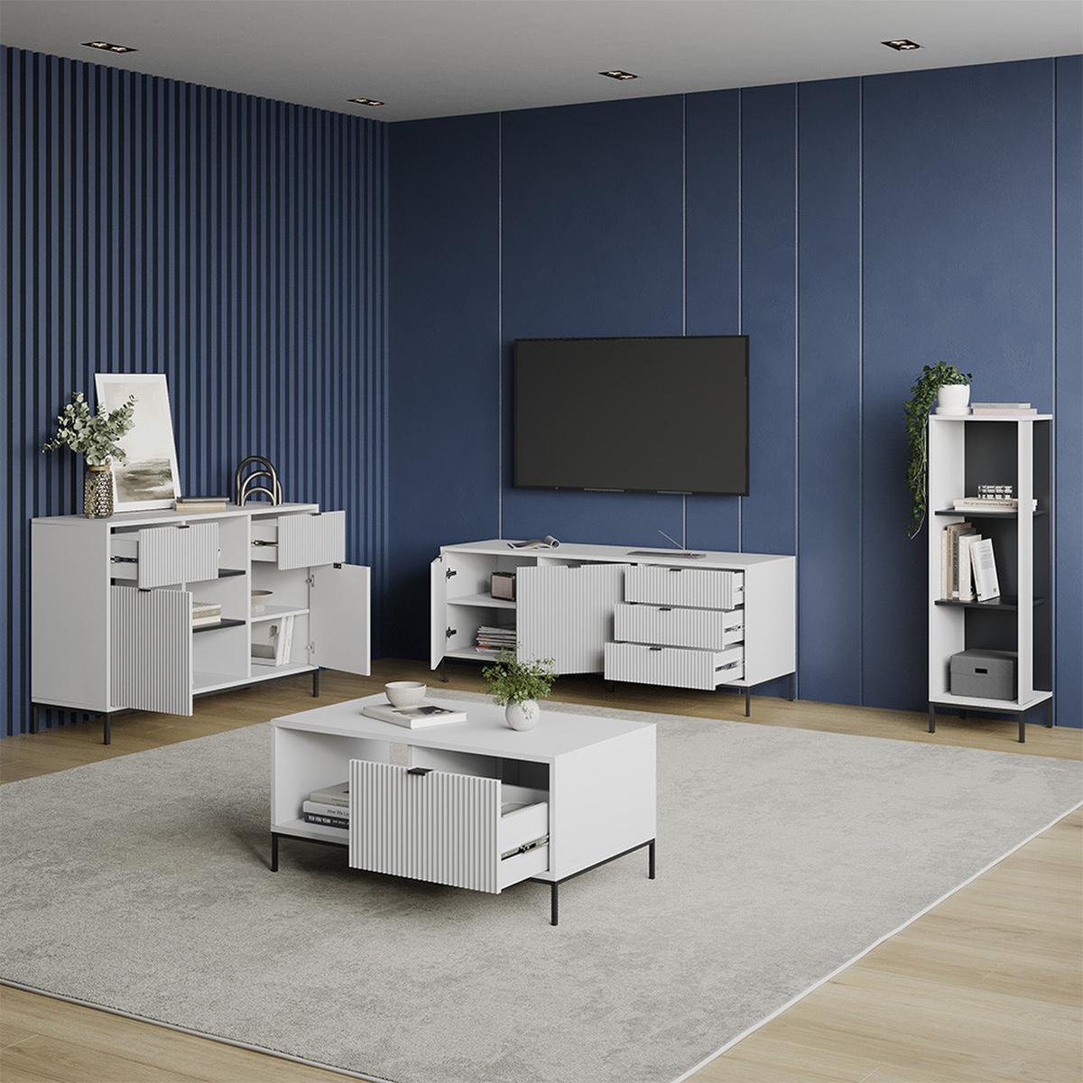 BÜCHERREGAL Aterno Weiß mit 3 Fächern - Weiß, Holzwerkstoff (36/120/36cm) - Livinity®