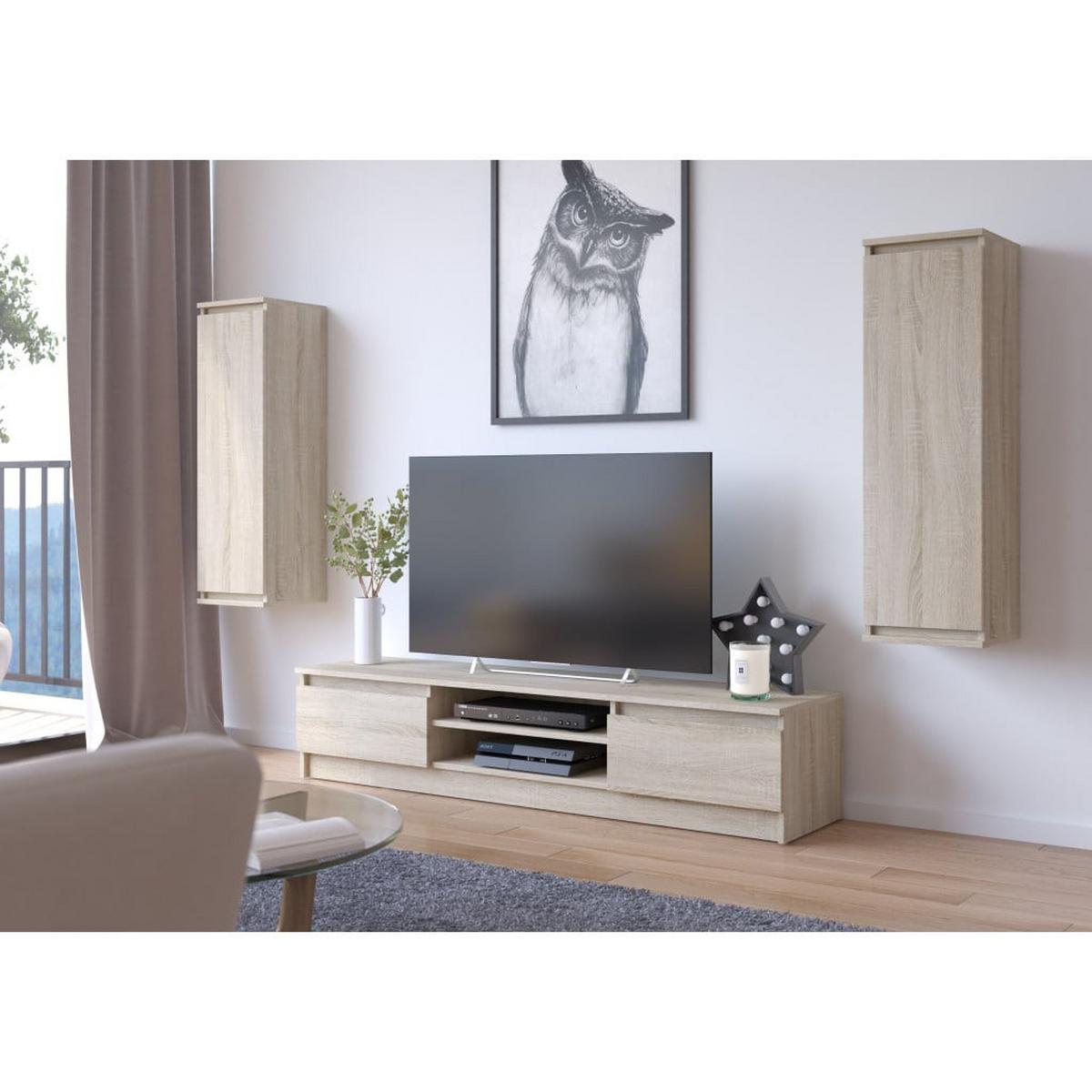 LOWBOARD Eiche Sonoma 140/220/40 - Sonoma Eiche, Holzwerkstoff (220/140/40cm) - RAUMHIRSCH FURNITURE