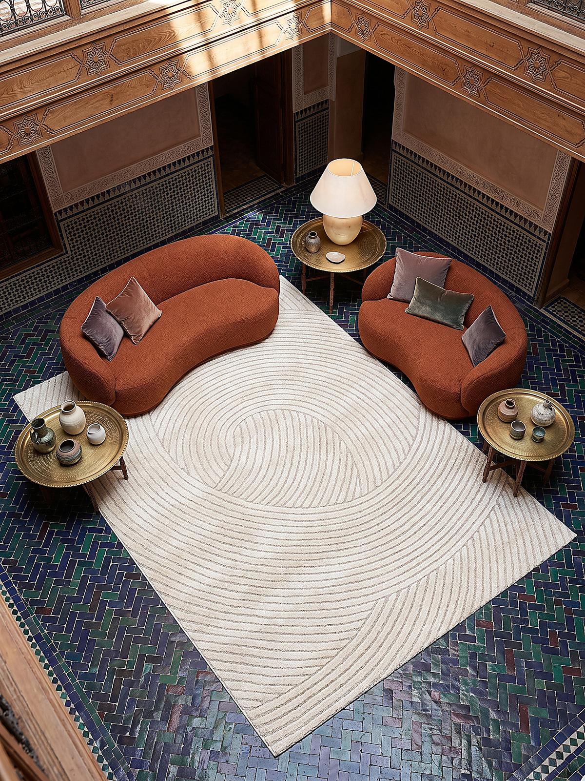 KURZFLORTEPPICH Geometrisch CETINA Polypropylen Creme 120 x 170 cm - Beige, Textil (120/170cm) - KADIMA DESIGN