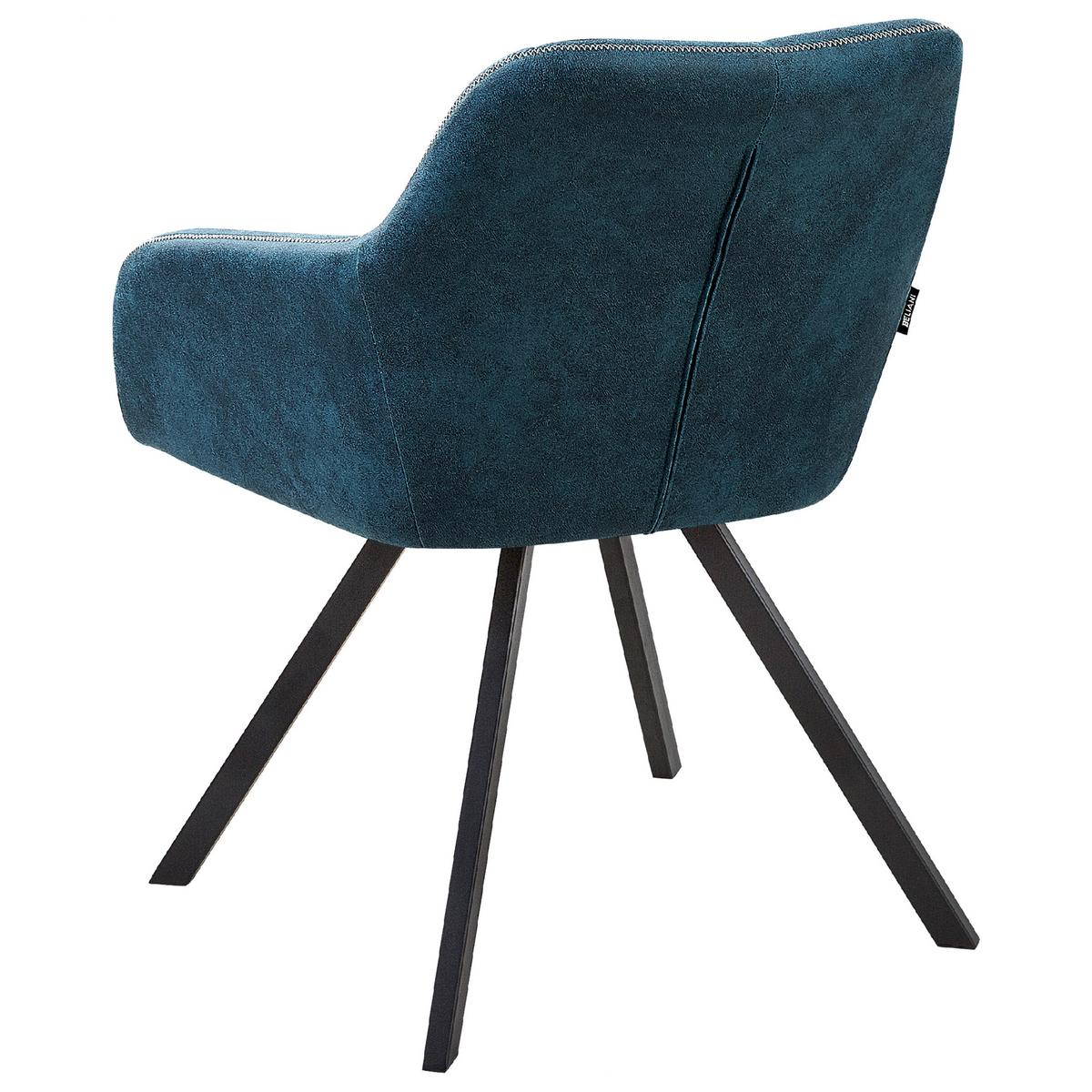 ESSZIMMERSTUHL 2er-Set Polsterbezug Blau Monee - Blau, Textil/Metall (48/78/50cm) - Beliani