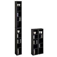 CD/DVD- REGAL CHART Esche schwarz - Schwarz, Holzwerkstoff (20/186/17cm) - CARO-Möbel