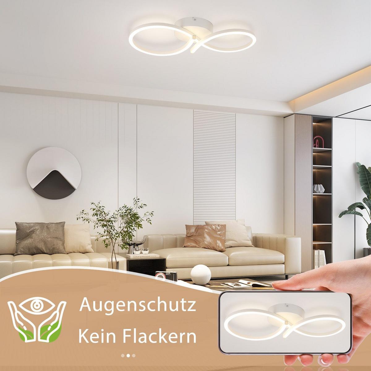 LED-DECKENLEUCHTE Malling 45/19/8 cm - Weiß, Metall (19/45/8cm) - Nettlife