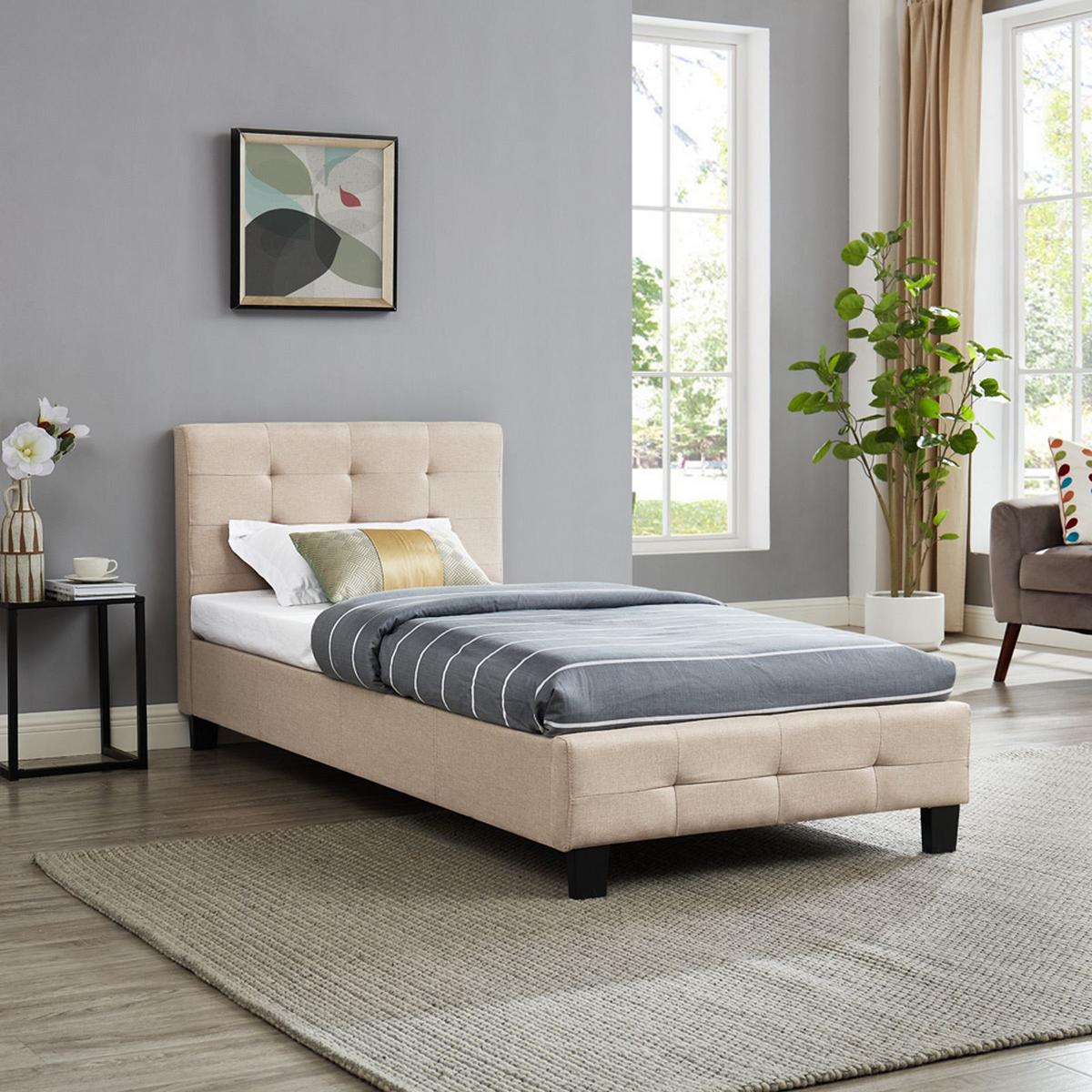 POLSTERBETT OHIO 90x200 cm beige - Beige, Textil (90/200cm) - CARO-Möbel