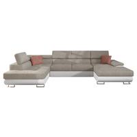 WOHNLANDSCHAFT Cotere Bis, Seite: Links - Beige, Holz (345/91/202cm) - MIRJAN24