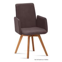 ARMLEHNSTUHL (6er-Set) Dilys 52x92x60 Eiche geölt/Braun - Eichefarben/Braun, Kunststoff (60/92/52cm) - 58aufmkessel