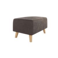 HOCKER Mario Braun - Khaki Microfaser - Braun/Naturfarben, Buchenholz/Textil (95/51/63cm) - S-Style Möbel